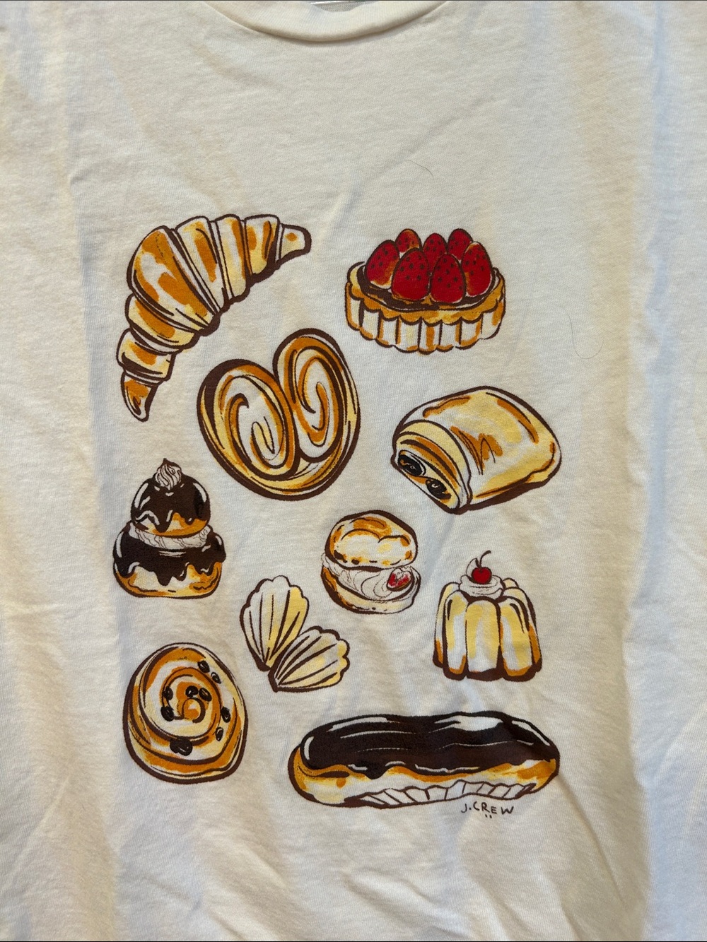 J. Crew White Pastry Graphic Short Sleeve Tee - Picture 2 of 5